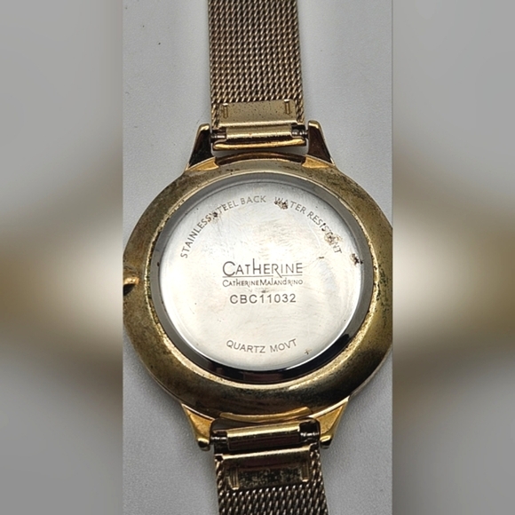 🟢3/$19🟢 CATHERINE MALANDRINO Watch Gold Mesh Rhinestone UNTESTED - Picture 5 of 5